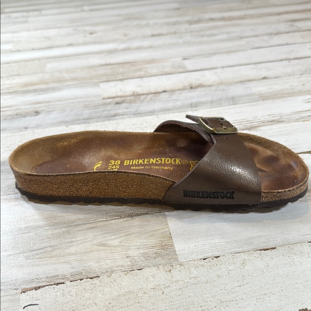 Birkenstock Brown Leather Footbed Sandals - Picture 7 of 8
